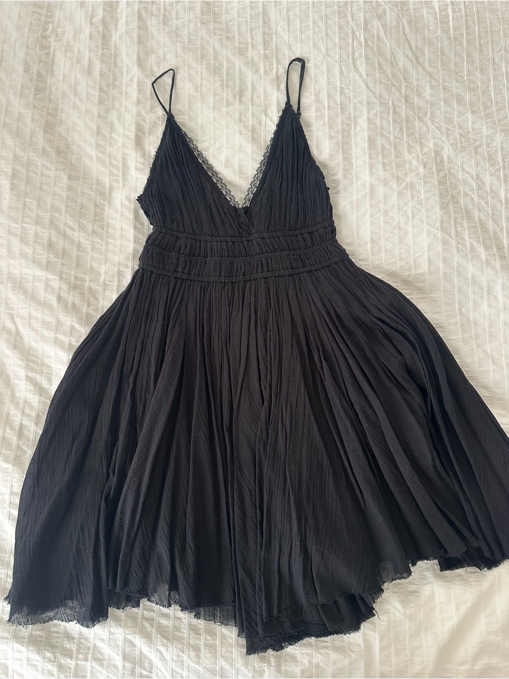 Free People Delia black slip dress